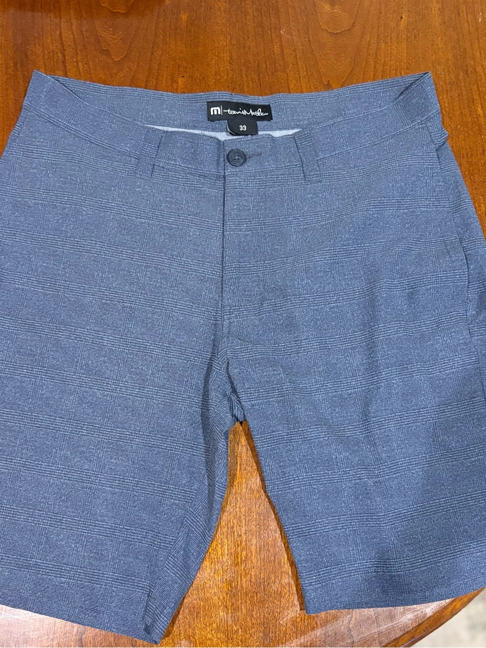 TravisMathew Gray Glen Plaid Stretch Athletic Shorts